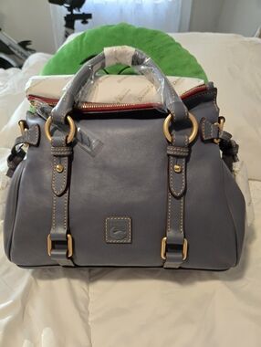 Dooney & Bourke Steel Blue Florentine Leather Satchel - NEW